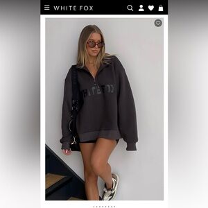 WHITEFOX-High Standard Zip Front Sweater Shadow size M/L —Only worn twice!